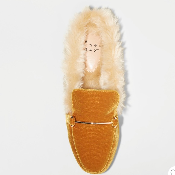 fur backless mules